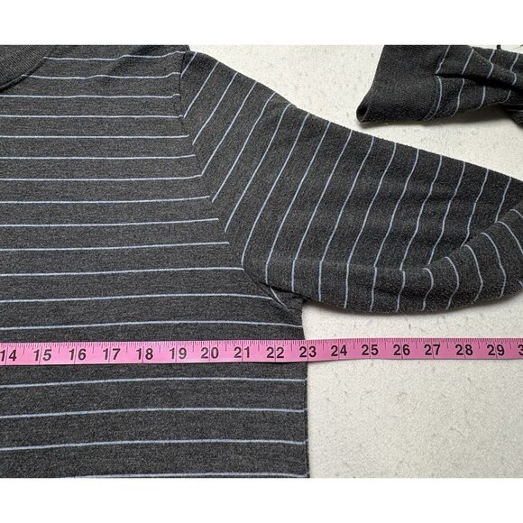 MARINE LAYER Men Layer Augusta Dbl Knit Henley Sz XL Gray Pullover Stripe 40-13 - Picture 7 of 9